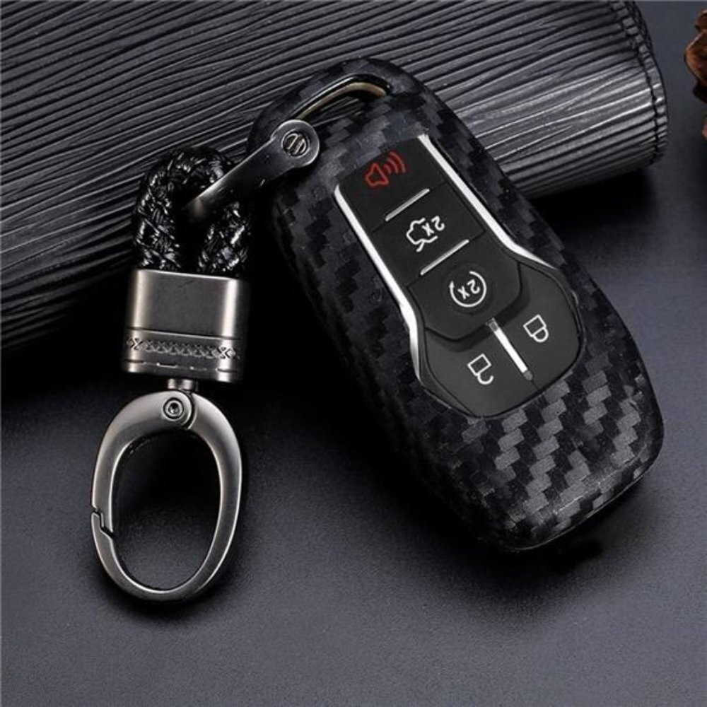 Carbon Fiber Key Fob Cover for Ford Mustang